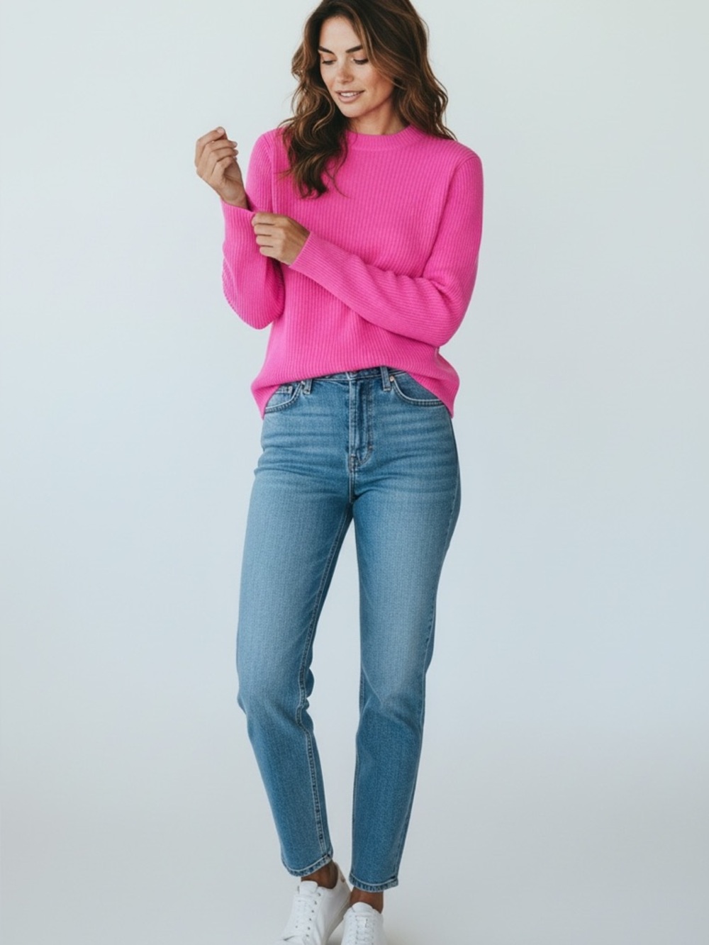 Joe Fresh 100%  Cashmere Crew Neck Pink Pull Over Women’s Sweater Small Cozycore